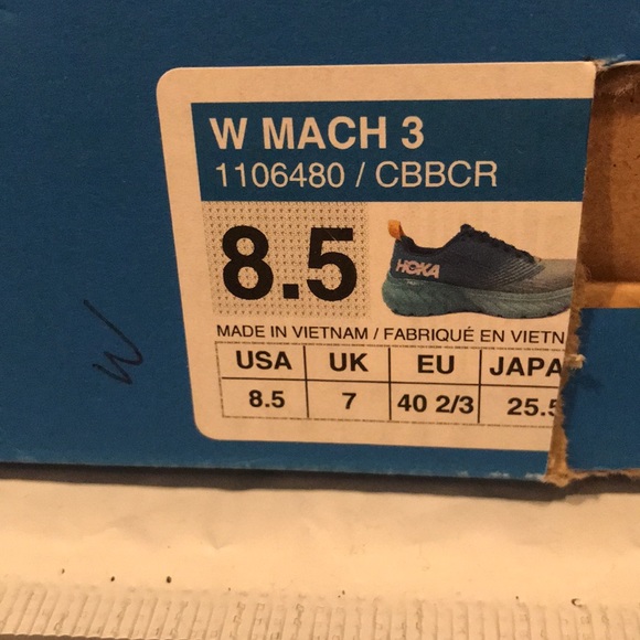 HOKA ONE ONE MACH 3 WOMENS SZ 8.5 ATHLETIC RUNNING SHOES - Picture 6 of 7